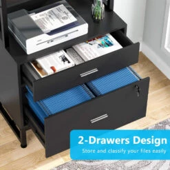 File Cabinet With Drawer, Letter Size Lateral Filing Cabinet, Black 12 File Cabinet With Drawer, Letter Size Lateral Filing Cabinet, Black -Tribesigns Sales Store e33943c6 1f91 4206 9bb2 9e9709ae39d2