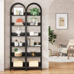 Tribesigns Open Bookshelf, Arched Bookcase, Corner Bookcase Display Shelves
