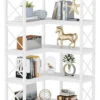 Tribesigns 7-Shelf Corner Bookshelf, 7-Tier Shelf Storage Display Rack White