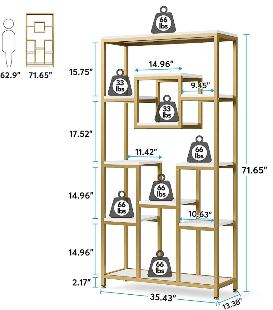 71" Geometric Bookcases 8 71" Geometric Bookcases - Image 8