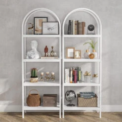 Tribesigns 70.9" 4-tier Modern Wood Open Bookshelf, White, 2pcs -Tribesigns Sales Store eb9e6451 eb45 45c4 b373 6d3341ed95d7