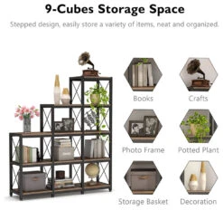 9 Cubes Stepped Etagere Bookcase -Tribesigns Sales Store ef925161 9026 4c05 8d8d 94a1832cd66d