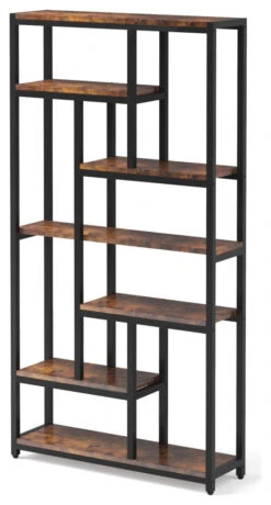 Tribesigns 79" 7-Tier 10-Shelf Open Storage Shelves For Home Office, Brown