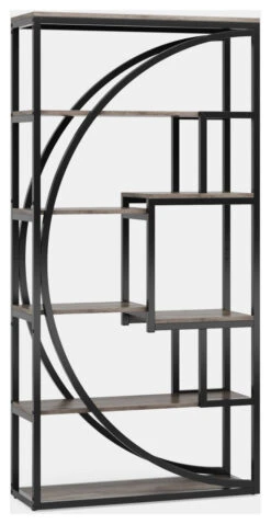 Tribesigns 70.8" 5-Tier Tall Bookshelf With 8 Open Storage Shelves, Gray