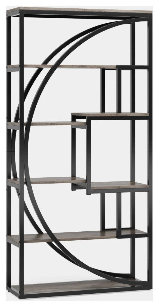 Tribesigns 70.8" 5-Tier Tall Bookshelf With 8 Open Storage Shelves, Gray 1 Tribesigns 70.8" 5-Tier Tall Bookshelf With 8 Open Storage Shelves, Gray