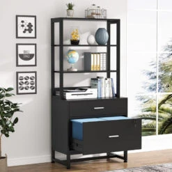 File Cabinet With Drawer, Letter Size Lateral Filing Cabinet, Black 9 File Cabinet With Drawer, Letter Size Lateral Filing Cabinet, Black -Tribesigns Sales Store fbe57596 c049 4a8f 8111 ed143446015d