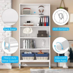 Tribesigns Bluebell 5 Tier Bookcase, 70.8" Bookshelf For Living Room Bedroom, White -Tribesigns Sales Store ffbdc7fc 9aec 4aa0 86d0 57d7aeb78808